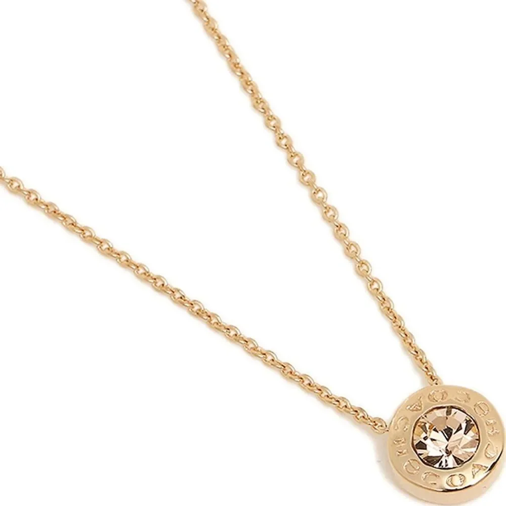 Coach Open Circle Necklace & Tea Rose Stud Set